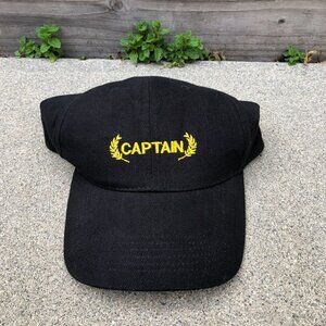 GR8 STUFF CAPTAIN Baseball Hat Men's Black Adjustable Cap Embroidered One Size‌‌
